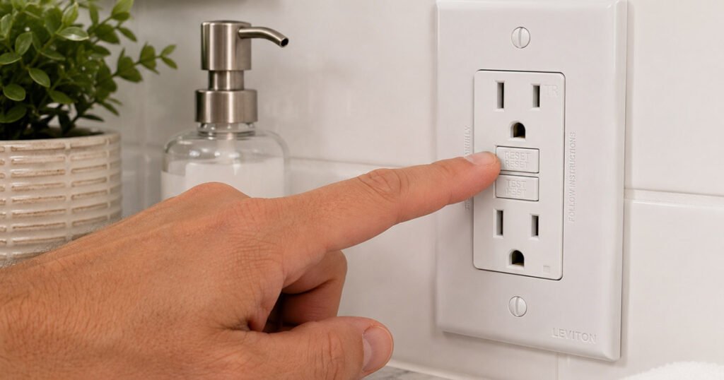 cómo arreglar tomacorriente que no funciona reseteando GFCI