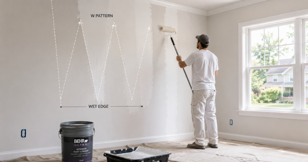 Cómo pintar habitación sin marcas con rodillo técnica en W