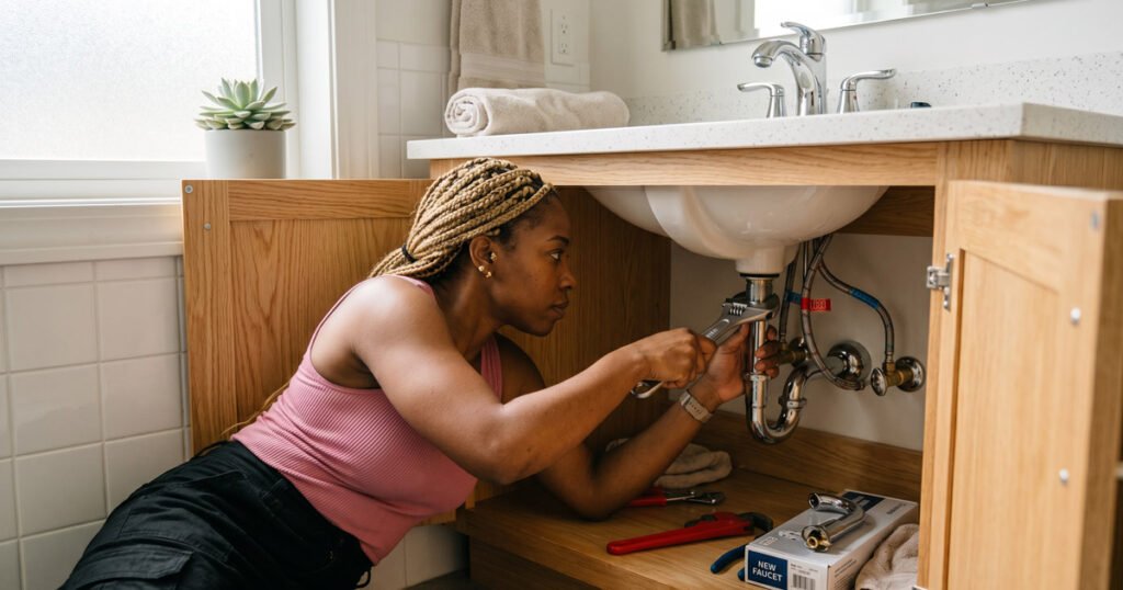 Cómo instalar un grifo de baño paso a paso con basin wrench y supply lines