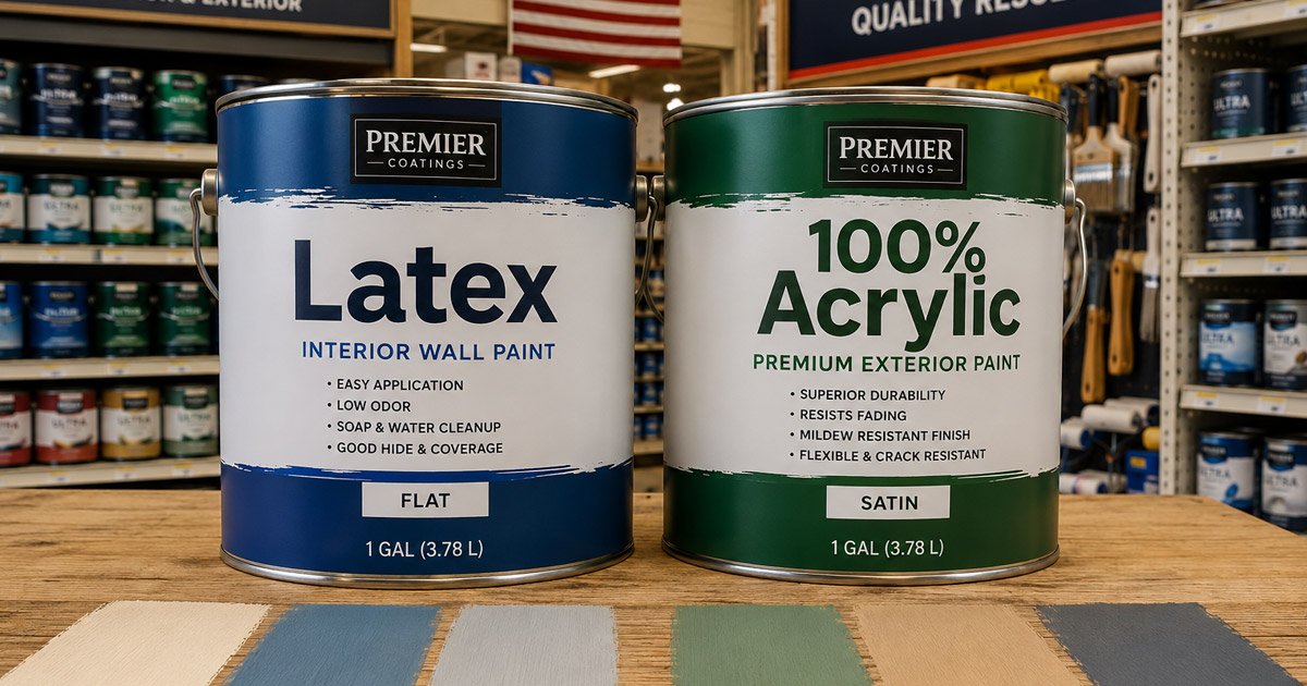 diferencia entre pintura látex y acrílica para interiores en EEUU