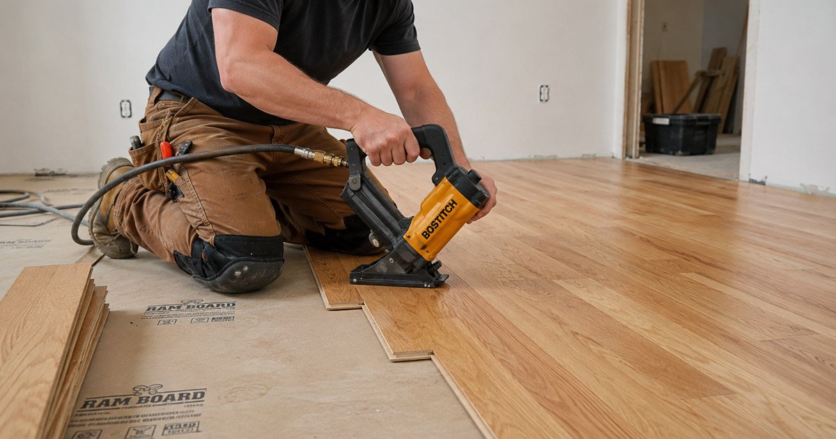 instalar piso de madera dura con clavadora de pisos paso a paso