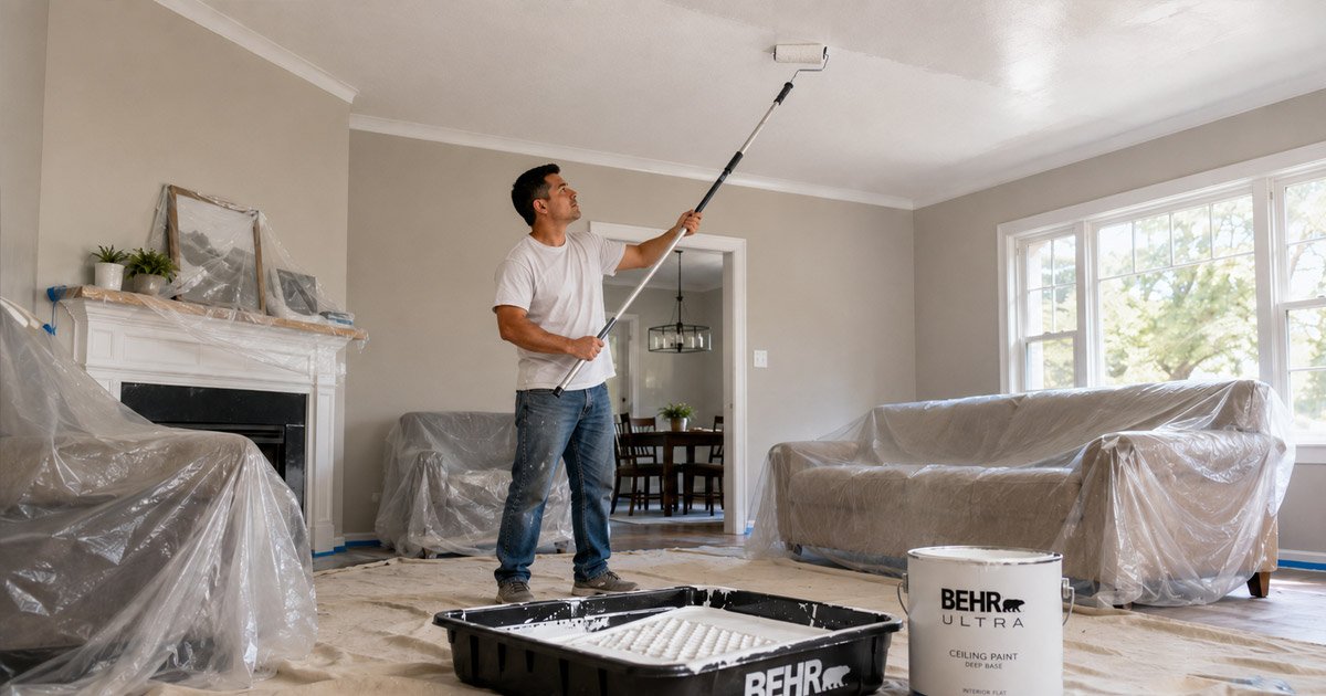 como pintar techo habitacion sin manchas rolo extension