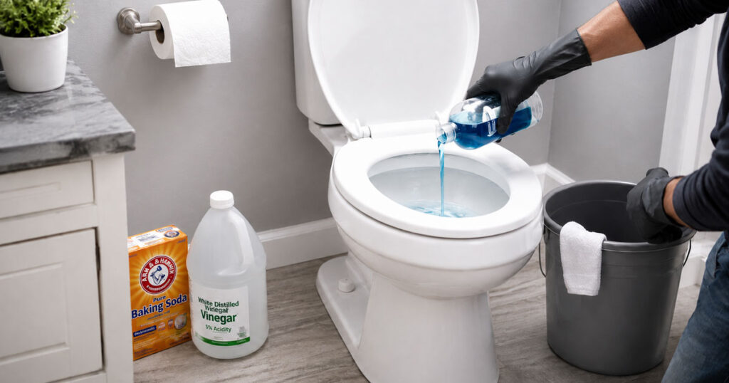 destapar inodoro con agua caliente