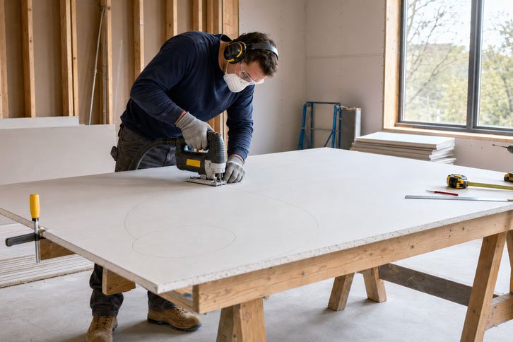 cómo cortar drywall grueso 5/8