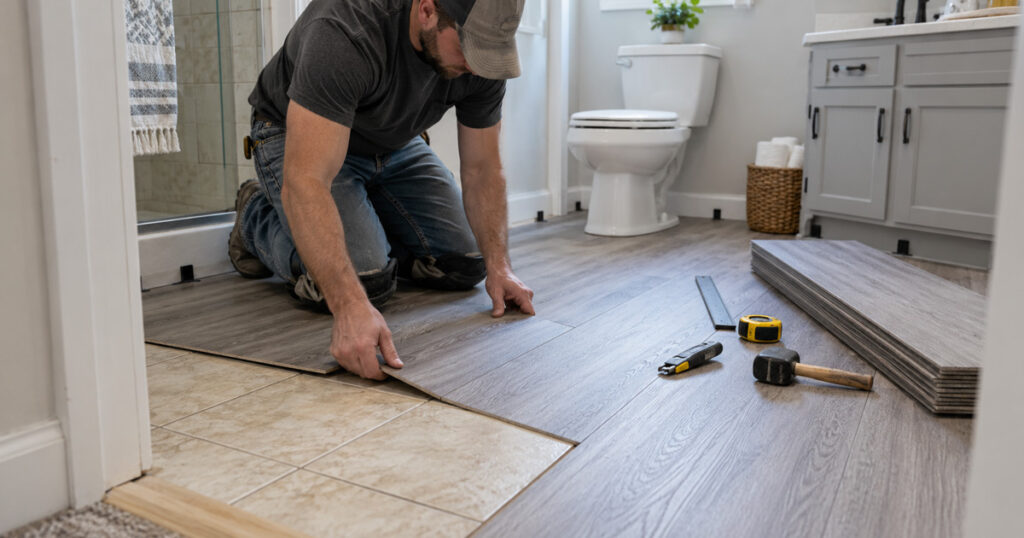 piso vinílico autoadhesivo para baño